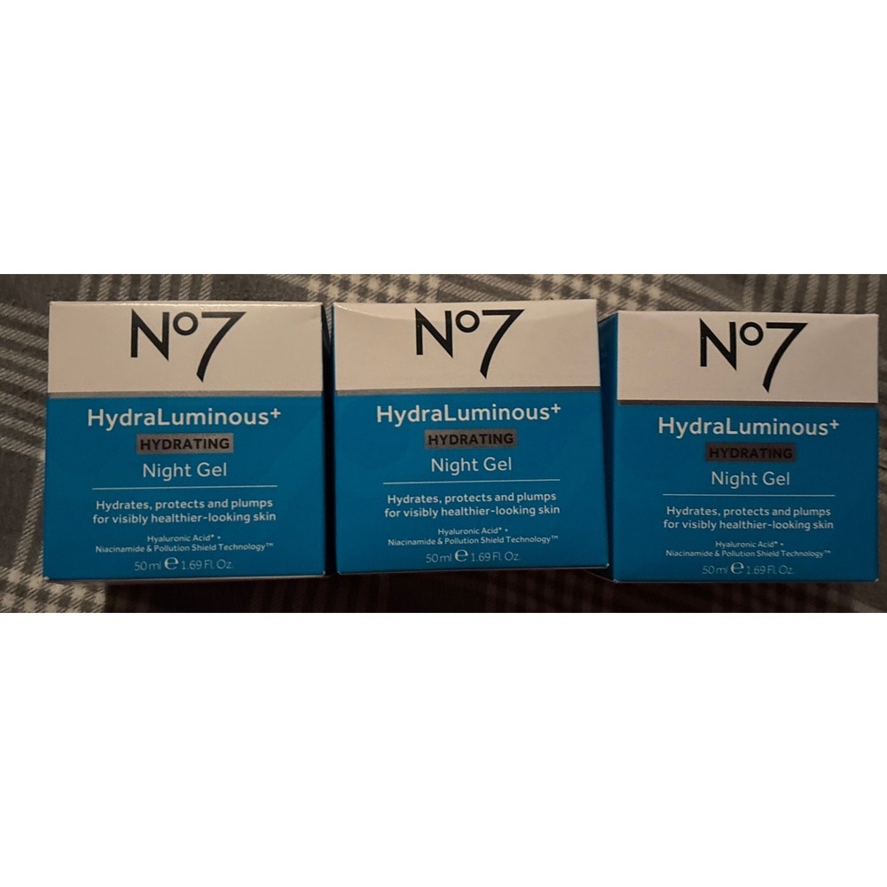3 - No7 - HydraLuminous + Hydrating Night Gel - 1.69oz